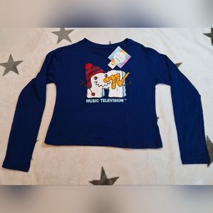 NWT - MTV Snowman Long Sleeve Kids Shirt Cabana By Crown &‎ Ivy Winter Christmas